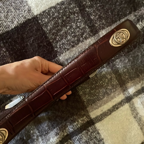 Aquarius Men’s Brown Leather Golf Belt - Picture 3 of 6